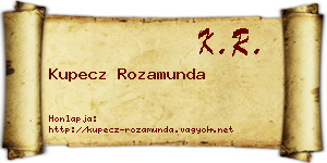 Kupecz Rozamunda névjegykártya